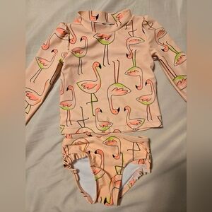 Carter's 2T 2-piece flamingo bathing suit